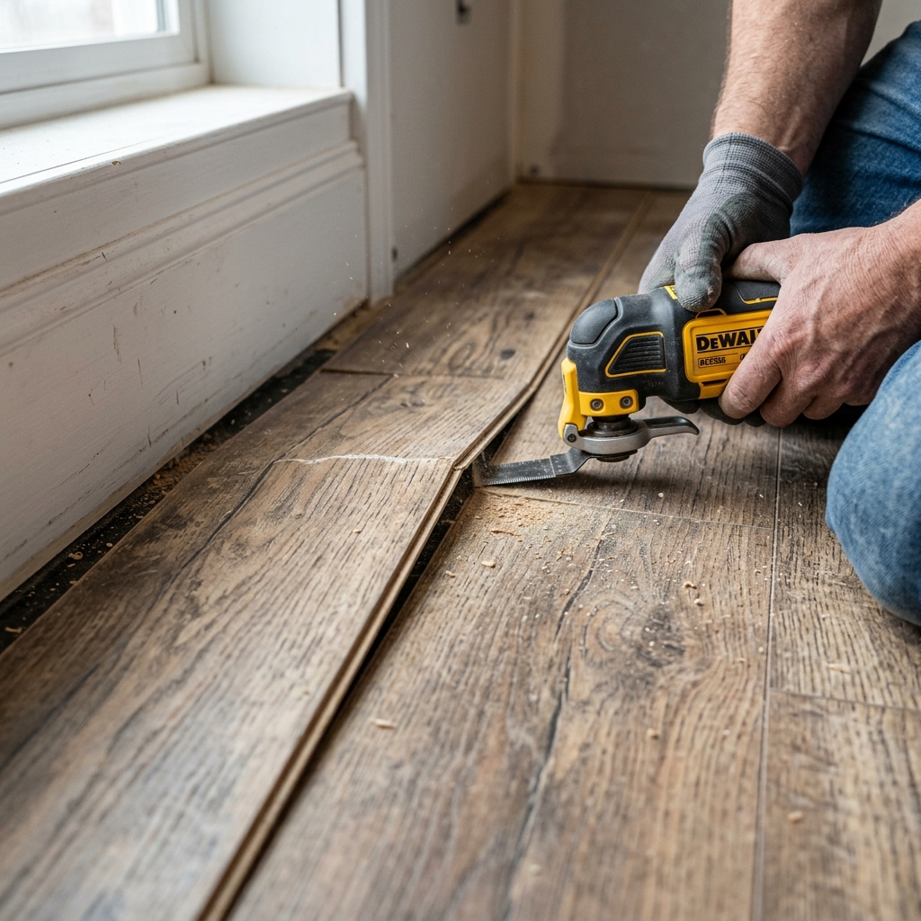 Suelo laminado hinchado con lamas levantadas